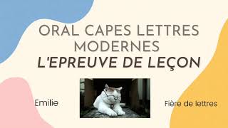 CAPES LETTRES MODERNES  Présentation de l’épreuve orale de leçon 🙈✅ [upl. by Melantha]