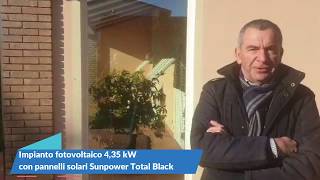 RECENSIONE CLIENTE installazione IMPIANTO FOTOVOLTAICO 435 kW pannelli solari Sunpower TOTAL BLACK [upl. by Ocsinarf]