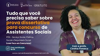 Prova Dissertativa para Concurso de Assistentes Sociais [upl. by Netnilc]