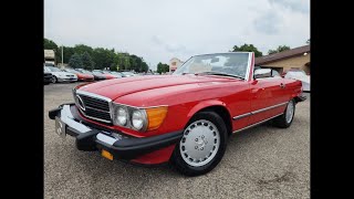 1988 MercedesBenz 560SL R107 Roadster Signal Red only 37K original miles [upl. by Annahsor81]