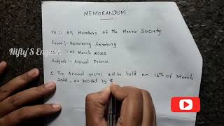 How to write a Memorandum  Niftys English niftysenglish [upl. by Brynne]