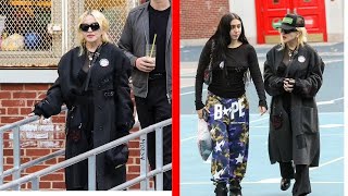 Madonna votes with daughter Lourdes 28 as she keeps low profile in overcoat and dark glasses [upl. by Ku]