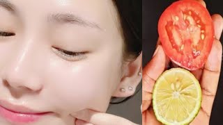 Permanent skin whitening at home naturally  How to get fair and glowing skin  Tomato lighten skin [upl. by Avehsile]