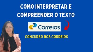 Interpretação e compreensão de texto  Concurso dos Correios [upl. by Hamid734]