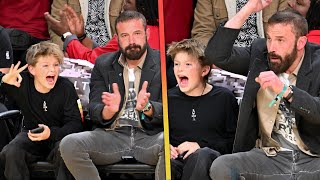 Ben Affleck and Son Sam Are FIRED UP During RARE Appearance to Cheer on Lakers [upl. by Nehemiah]