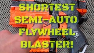 justajolt Nerf Mod Worlds Smallest Or Shortest SemiAuto Nerf Flywheel Build Smallest Nerf Pistol [upl. by Cailean]