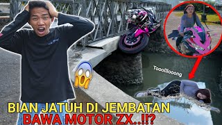 BIAN J4TUH DIJEMBATAN😱 NEKAT NGEBUT NAIK MOTOR ZX25R BARU ARIK PANIK  Mikael TubeHD [upl. by Anorahs]