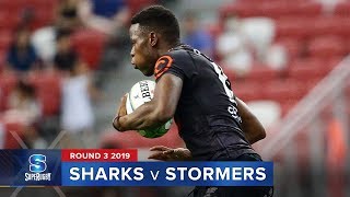 Sharks v Stormers  Super Rugby 2019 Rd 3 Highlights [upl. by Ashil]