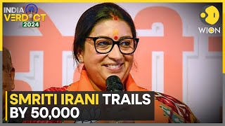 India Election Results  BJPs Smriti Irani trails by 50000 in Uttar Pradeshs Amethi  WION [upl. by Ellezaj]