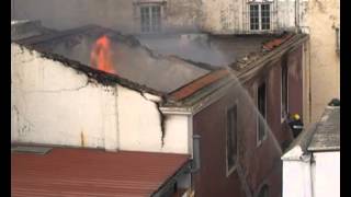 Incêndio provoca pânico na rua da antiga moagem de Elvas [upl. by Notnirb324]