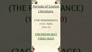 History of English literature  The Jacobean Age renaissance ugcnet englishliterature [upl. by Nileek]