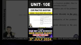 CSIR Practice Question  Unit 10 Ecological Principles  Topic E Community Ecology [upl. by Renner]