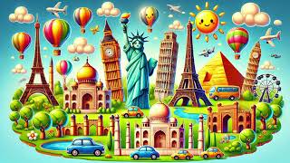 Landmarks of world I Kids Learning and educational video I General Fun Facts I Savgun Channel [upl. by Arraet308]