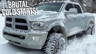 BRUTAL DIESEL TRUCK COLD STARTS 🥶 MUST WATCH [upl. by Leuqer889]