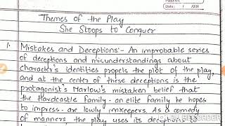 Theme part 1 of the play She Stoops to Conquer English literature Class BA Sem 3rd [upl. by Enahsed]