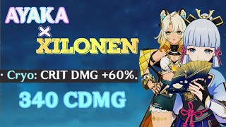 Ayaka x C2 Xilonen Buff 60℅ CYRO Crit DMG [upl. by Konopka]