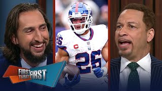 FIRST THINGS FIRST  Nicks react Saquon Barkley Giants disrespectful during contract negotiations [upl. by Sol835]