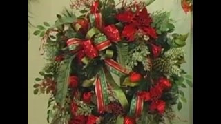 How to Make a Christmas Wreath A Sneak Peek Nancy Alexander edition 2016 [upl. by Gratiana]