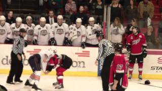 Zack Stortini vs John Armstrong  Abbotsford Heat vs OKC Barons 352011 [upl. by Rowena153]