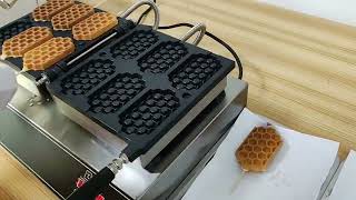 Commerical waffle iron Nonstick Customize popsicle wafer no stick Ice Cream Stick Waffle pop Makers [upl. by Yelbmik5]