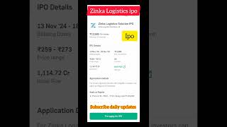 Apply for new ipo  Zinka Logistics ipo 2024 ipo [upl. by Yerffe]