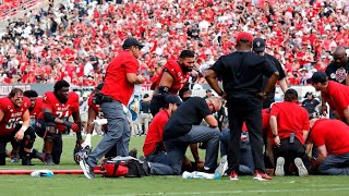 Grayson McCall injured stretchered off field in NC State vs Wake Forest football game [upl. by Pelagi]