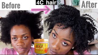 FLAT TWISTOUT ON 4C NATURAL HAIR Using Cantu Twist And Lock Gel [upl. by Ennovyhs268]