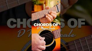 D Major Open Position Triads Essential Diatonic Chords  Guitar Lesson Short [upl. by Nobel]