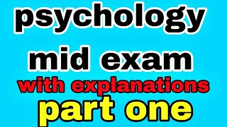 🔴Psychology Mid Exam freshman part one1EthiopiaebstvATC TUBE [upl. by Notfa]