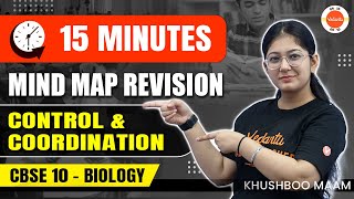 Revise Control and Coordination in 15 Minutes ⏰🧠 Mega Mind Map Revision 🚀 Class 10 CBSE Boards 2024 [upl. by Dosia]