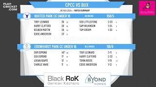 Crowhurst Park CC Under 16 v Buxted Park CC Under 16 [upl. by Onez782]