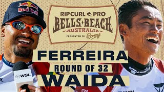 Italo Ferreira vs Rio Waida  Rip Curl Pro Bells Beach presented by Bonsoy 2024  Round of 32 [upl. by Maryn]