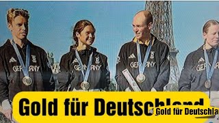 Deutsche TriathlonMixed Staffel holt gold in Paris olympische sommerspiele 2024 [upl. by Dnob413]