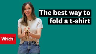 The best ways to fold a tshirt KonMari and pinch method [upl. by Ainirtak]