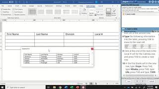 JasperActive Word 2019 Lesson 6 Inserting a Table [upl. by Yendahc]