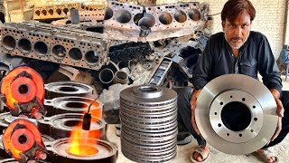 How to Make Car Disc Brake Plate Block from truck engine Manufacturing Of A Car Disc Brake Plate [upl. by Ajnotal]