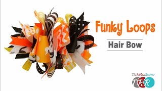 How to Make a Funky Loops Hair Bow  TheRibbonRetreatcom [upl. by Anaylil]