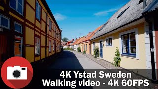 Beautiful Ystad  Sweden City Walk  Slow TV  4K 60 FPS [upl. by Dauf]