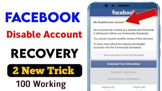 We Disabled Your Account FacebookFacebook Account Disabled Ho Gaya To Kya Kare [upl. by Alie]