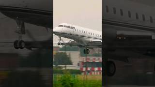 Bandit Amazing Brasilian Bombardier Global Express Luxury Jet Landing at Milan Linate italy [upl. by Notyap]