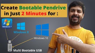 Create Multi bootable USB Windows 7 and 8 and 10 in Just 2 Minutes  Hindi  Vinay Sharma [upl. by Connor943]