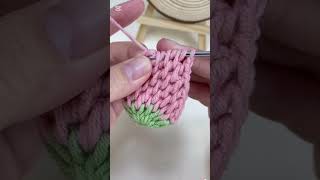 Crochet strawberry  Simple amp Easy Basic Crochet Stitches [upl. by Rew]