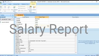 Salary Report formula in Ms Access [upl. by Hteik37]