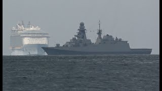 4K  Italian Frigate Virginio Fasan F 591 Arrival at Naval Base La Spezia  Italy [upl. by Ailehs677]