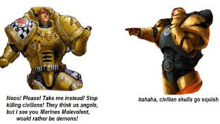 virgin Lamenters vs CHAD Marines Malevolent  Warhammer 40k meme dub [upl. by Aibat]