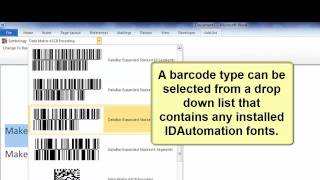 How to Create Barcodes in Microsoft Word using Barcode Fonts and Microsoft Office AddIn [upl. by Adnwahsar]