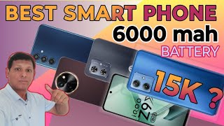 Best 5 Smart Phone 6000 mAh Battery Under 15k Price in India [upl. by Elleirad]