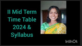 IInd Mid Term Time table amp syllabusCJ Grammar School [upl. by Eeldivad]