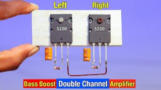 DIY  5200 Transistor Double Channel Amplifier  Loud and Clean Speaker [upl. by Manfred]