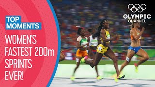 Top 10 Fastest Womens 200m Sprint in Olympic history  Top Moments [upl. by Spragens]